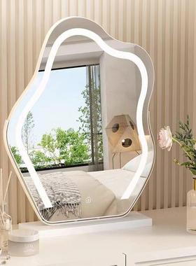 新云朵化妆红镜台式桌面LED卧室带台灯梳妆镜家用YUZ智能梳妆网镜