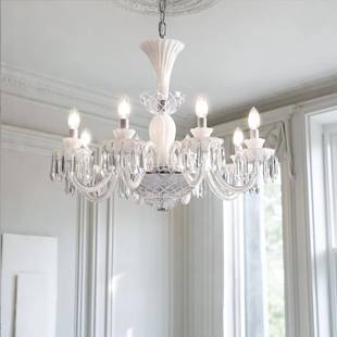 轻法式 中古奶油风客厅水晶吊主灯轻间奢复65766古卧室孩女房灯餐