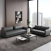 办公沙发务接商现代待简约小型会客洽皮谈沙AXX发办公室沙发茶几