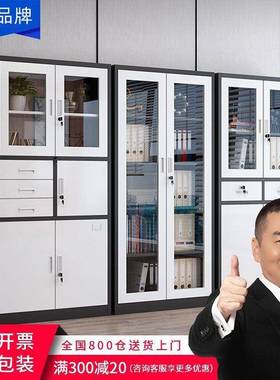 钢制文件柜办公加厚套色资料档ARU矮案铁柜财务凭证室柜带收纳锁