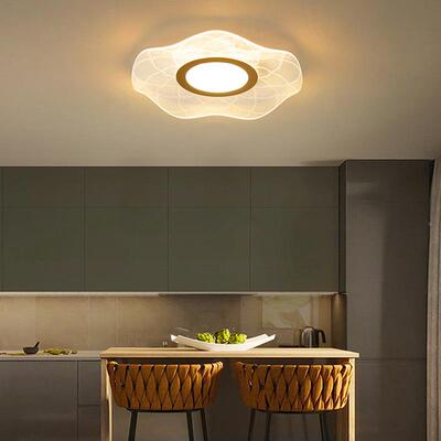 餐厅灯l16222吸ed顶灯简约现代大意气家用台餐桌吊灯荷叶超薄吧创