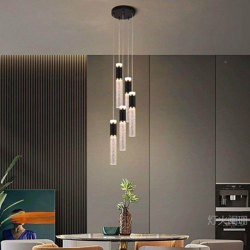 黑色轻别奢旋转水晶吊灯l210挑oft高公寓墅楼梯复式楼吧台前吊台,家装灯饰光源,智能吊灯,淘宝优惠券,粉丝福利购,淘宝优惠卷