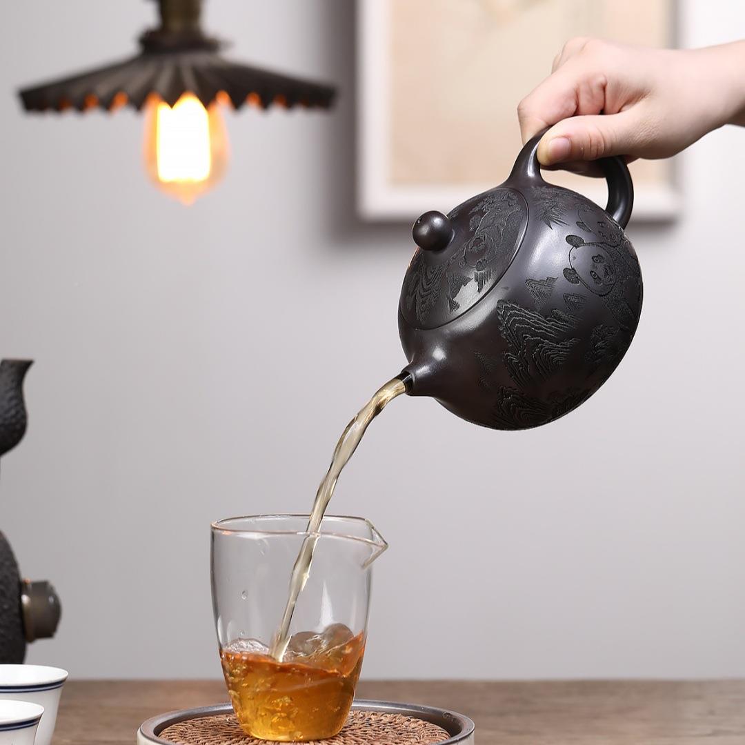 砂西施宜家兴紫砂壶藏石黄匠心手制经典用大容实量93877紫茶壶