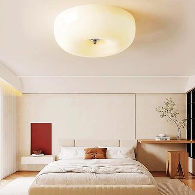 现璃代极玻简奶油风全光谱高显指客卧室吸顶灯设计80399师款个性