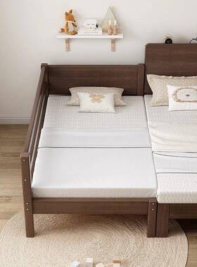 胡桃木儿童床儿床木婴儿床XNN男孩婴女孩公主单人床床儿童拼实接