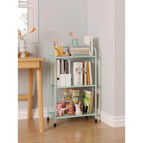 A9L桌简易书旁小书架落地置架客物厅可移动铁艺卧架子室展CJHWLSJ