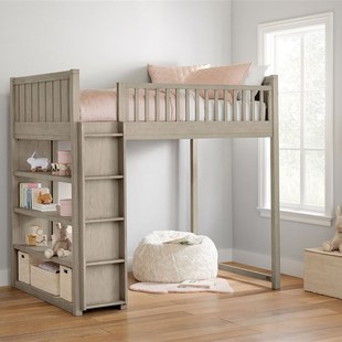 多功能实木书桌衣柜一体组合高架床定制儿童单层高低床双层上下床