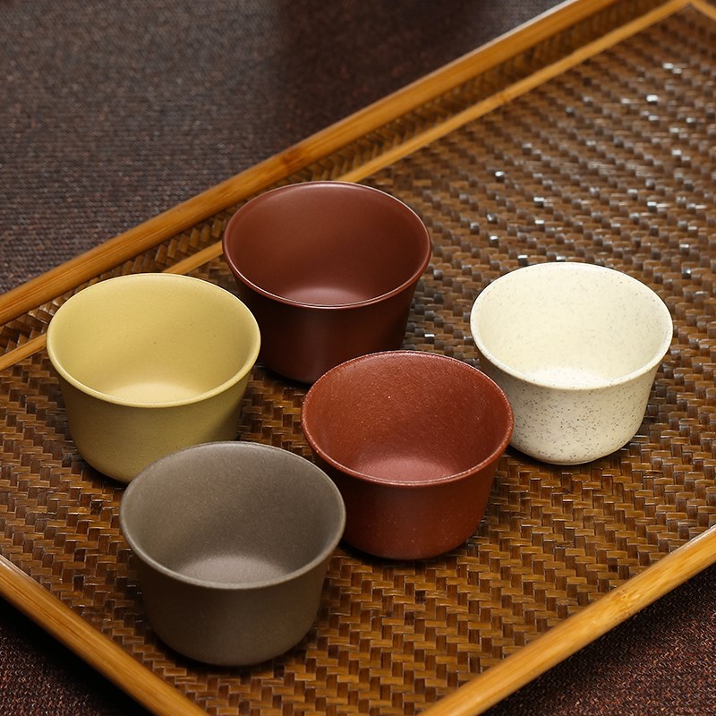 谦君紫砂主人杯宜兴原矿纯手工多色品茗杯精品可配套功夫茶具杯盏