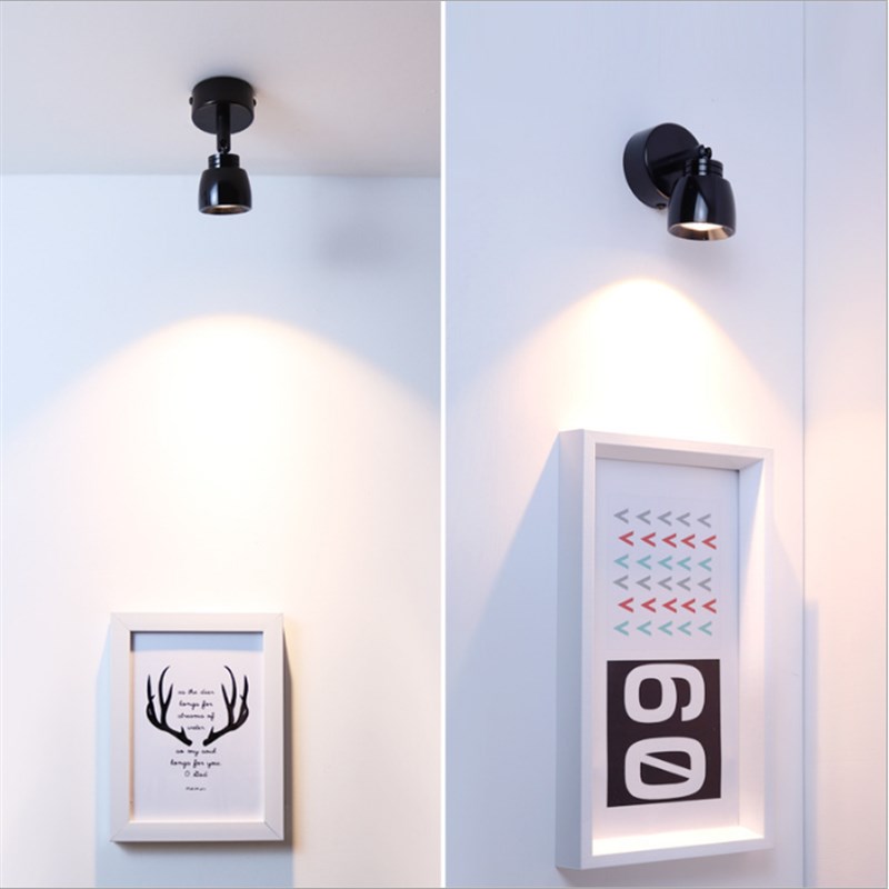 明装led小射灯吸顶式cob酒柜灯客厅背景墙单个家用防眩迷你墙壁灯