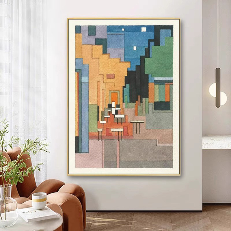 梵高世界名画客厅装饰画马赛克大幅落地画竖版玄关画过道走廊挂画