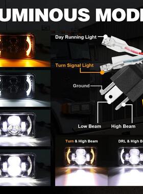 7寸卡方车灯大灯577x6矩形ELD7寸日行灯转X向灯皮卡
