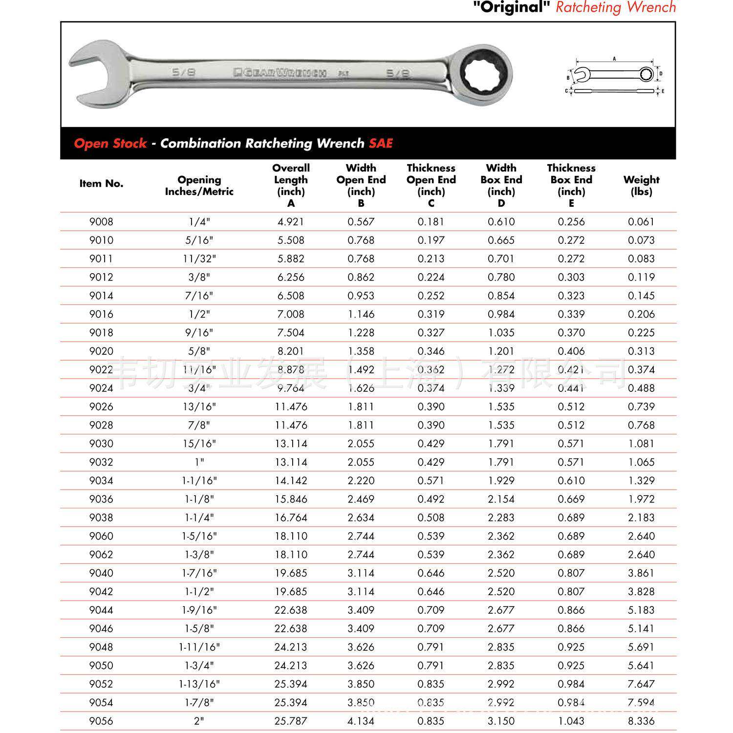 Ge棘9011ar英rench制开口轮两用扳手11/32寸9W011