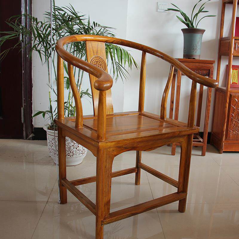 7T现代木式实木椅实茶桌椅组合712客厅餐桌椅茶道椅圈中椅带子扶