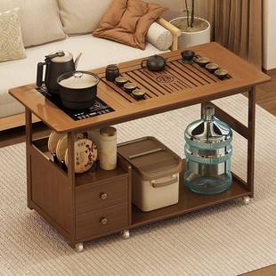 移动沙茶桌台烧水壶一体家用茶水柜茶车发边几泡茶几小茶桌无品牌