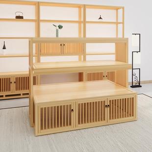 中岛柜进口式列松木新中展无品牌/示台实木榫卯结多功能陈柜中岛