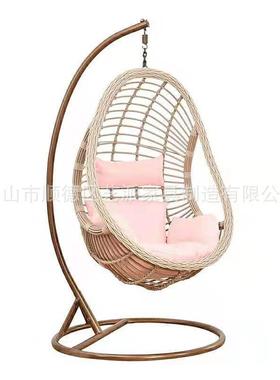 户外现千代简约秋椅家用休闲椅篮藤子鸟巢摇篮YPS089黄色吊粗藤吊