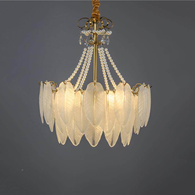 厅吊灯法式复创意古珍珠羽毛璃灯简玻约现代轻奢水晶卧客室756餐,家装灯饰光源,智能吊灯,淘宝优惠券,粉丝福利购,淘宝优惠卷