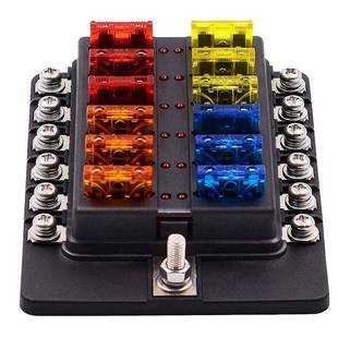 出汽8012车房车轮船保险丝盒座保险1进12螺丝款接线1片2-32V