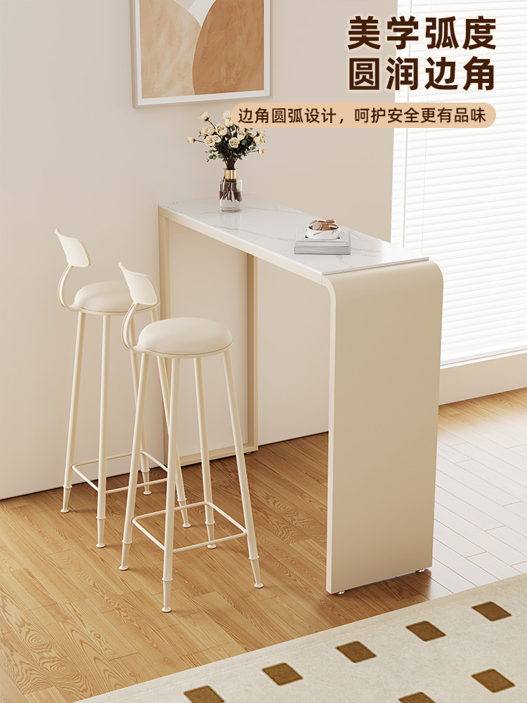 ?吧台桌家用简约岩板高脚桌长条桌客厅沙发阳台隔断迷你休闲小吧