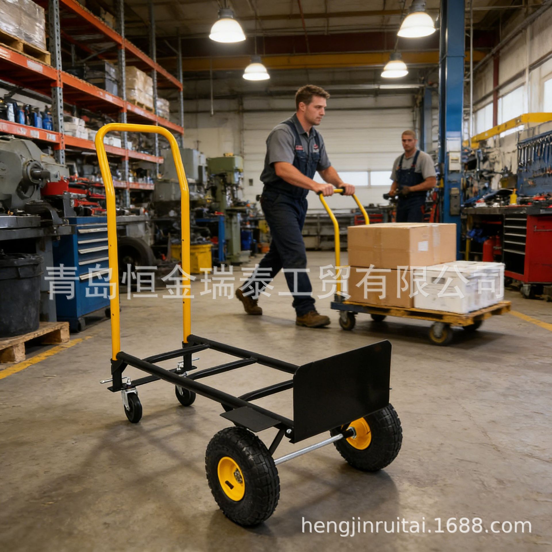 两轮可折叠载重王手推车