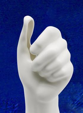 摆白色手臂花干瓶1家居树脂件客厅视插花创意客厅电柜花插花装饰