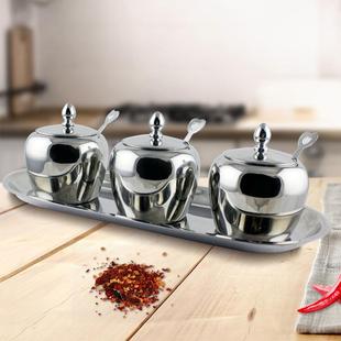 勺304不锈钢带调罐味糖盅调料罐厨房调GY TG013料盒罐调味盒家用