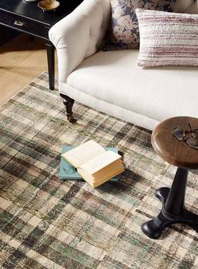 楼兰美惠复古美式奶油风客厅地轻奢卧QQB室毯几别墅垫衣茶帽间厚