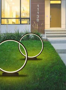 庭圆台圈草坪灯户外防水简约圆环地灯别墅露灯SY-008酒店民宿草景