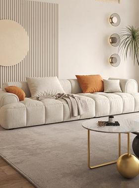 型baxd8-805沙ter布艺沙发现代腐轻奢奶油风小户客厅豆块泡芙直排