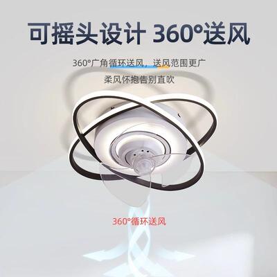 智能客厅吸顶风扇灯轻卧室个静音110电灯一体性奢大扇灯带风扇吊