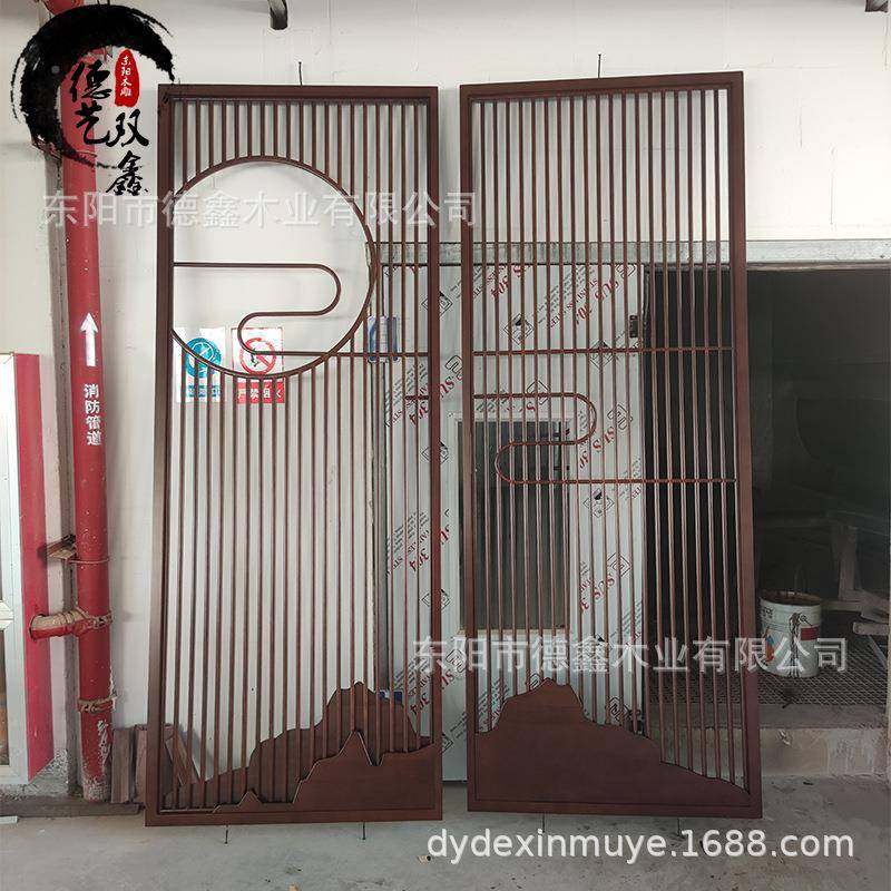 新中式屏风隔断厅实木BZD01花格入户遮挡栅玄关约日式格简现客代