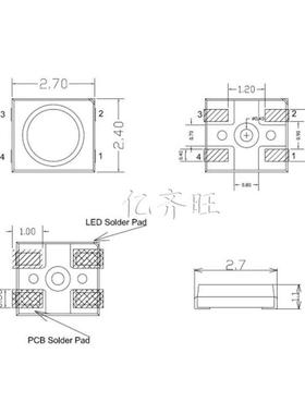 贴内片光LED灯珠27珠24幻彩RGB发灯SK6812置IC42724幻彩脚超高亮