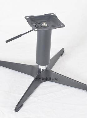 哑黑色AJN-FB81铝合金十脚字脚闲休椅升降底座转椅五金配件四星旋