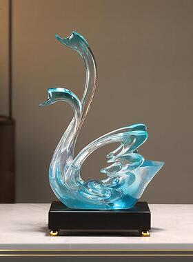 轻奢水晶鹅zh-322树脂工摆件天奢艺品高档客厅卧室玄关电视柜酒柜