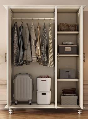 闵联柜S美式衣白色油风全实木衣柜简易家用奶卧室轻新款小户MYH型