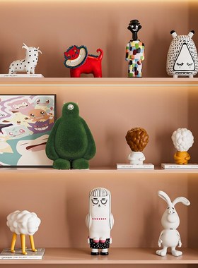 奶油风格创意客厅电视柜卡通装饰品高端酒柜套装家居装饰卧室装饰