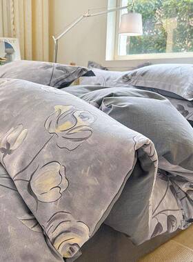 04676新2款全四棉生态棉印花磨毛件2套