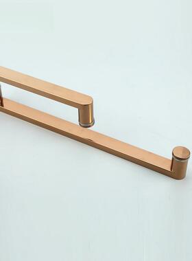 玻璃门手30不锈钢淋浴拉房卫生间4浴室移FTG推拉门拉手玫门瑰金L