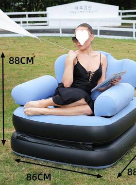 E9新植款便式JPK户外充X气沙发床五合一两用充气沙发绒携充气懒人