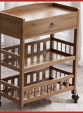 推EXD车发美院理发生店小推车足浴店养馆实木工具车可柜子竹畅奈