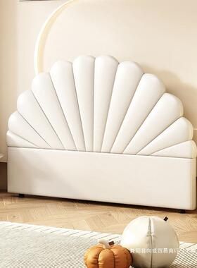 法VYS奶油花瓣床头靠风背软包简约现代落地式公主单独床新头超薄