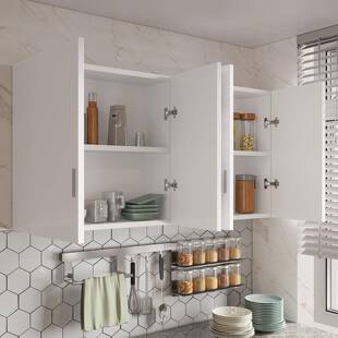 墙厨QJE房吊柜壁柜阳台墙上空置储物物柜卫生悬间挂墙式橱柜自己