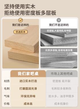 实木吧台桌伸缩户型窄轻奢放开式客厅高BFP脚小极阳台休闲小吧台