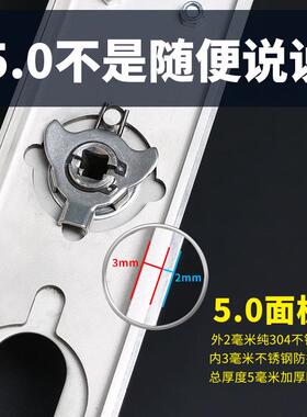 304C不锈钢防盗锁门锁套装门手锁体木F0250全门锁大门机械锁具家