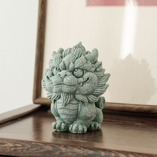 国潮瑞兽经书麒麟才子创意茶宠茶玩摆件鱼缸造景茶桌茶台书房装饰