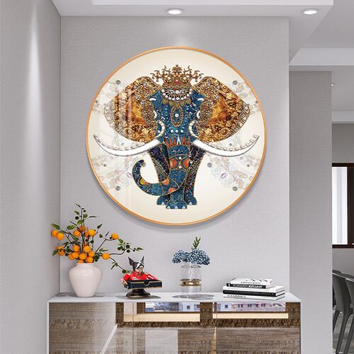 大象入户玄关装饰画欧式客厅沙发背景墙挂画进门墙画吉祥过道壁画