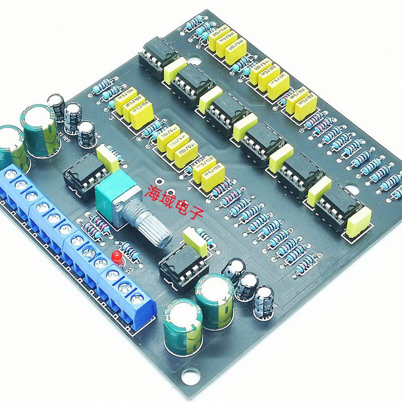 前级电子二分频器 高低音分频器 电子分频器 分频板成品套件5532图片