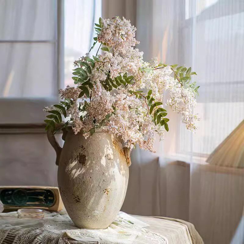 仿真槐蕊花滕蔓花粉色白色婚庆花艺橱窗装饰插花客厅餐桌摆设假花