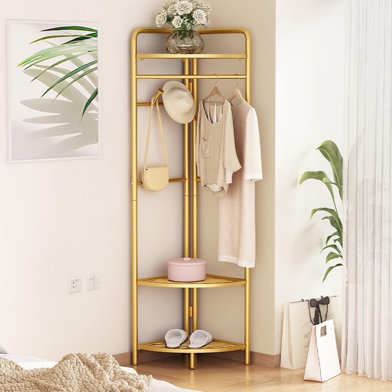 转角落地角衣帽架家用卧室角挂架衣简易靠墙收纳落晾-赵之拐李