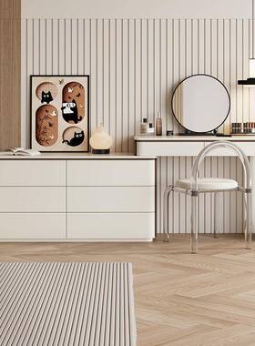 梳BBH台斗柜一体意式极简卧室小户型妆化大妆桌实木伸缩桌理台石